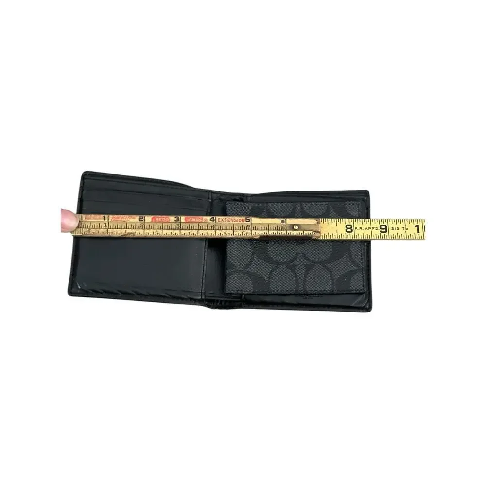 Coach Men's F75006 Charcoal Black Coin Case Signature Wallet